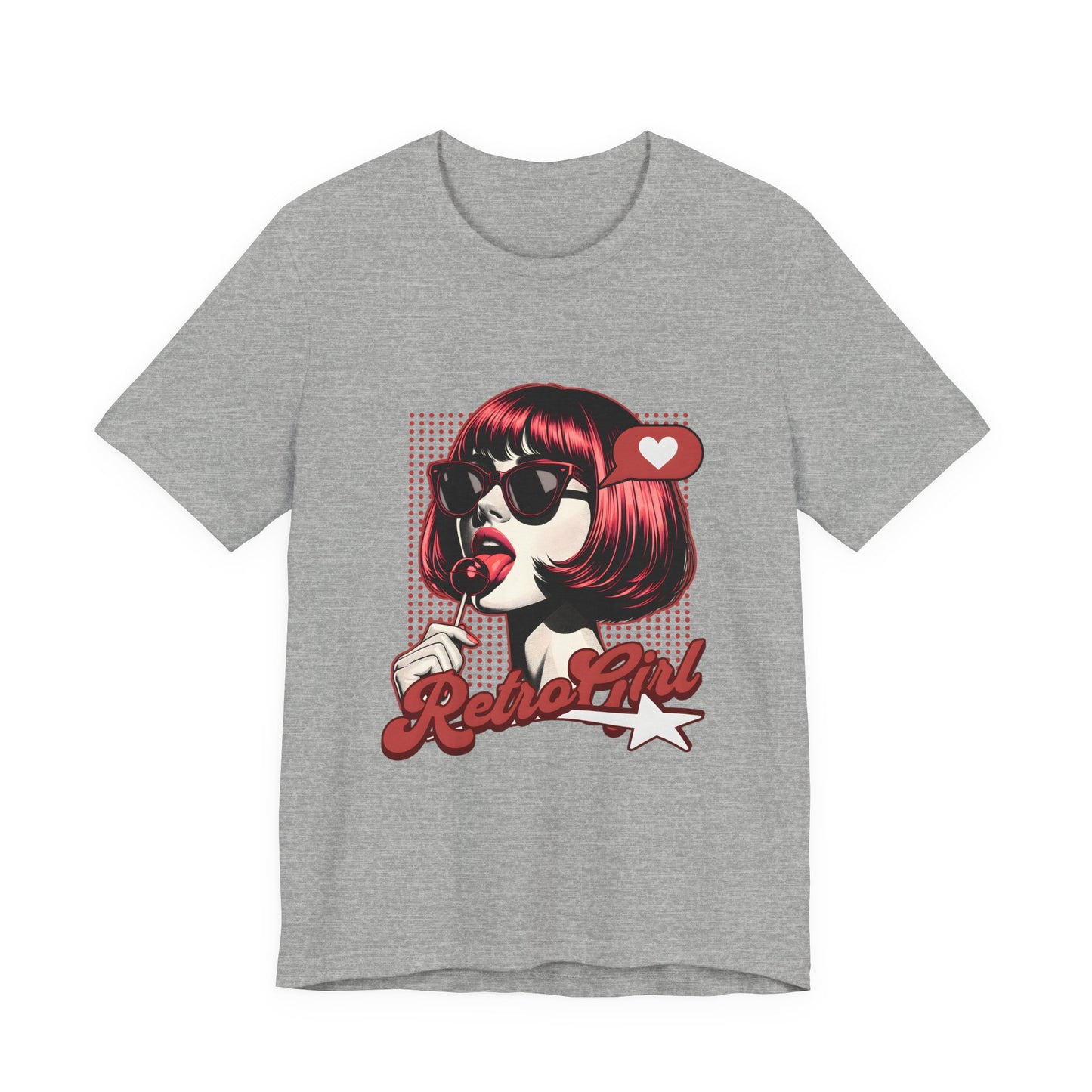 Retro Girl Illustration T-Shirt | Pop Art Sunglasses Vintage 60s Style | Gift for Vintage Lover Fashion Fan | Groovy Female Art Tee