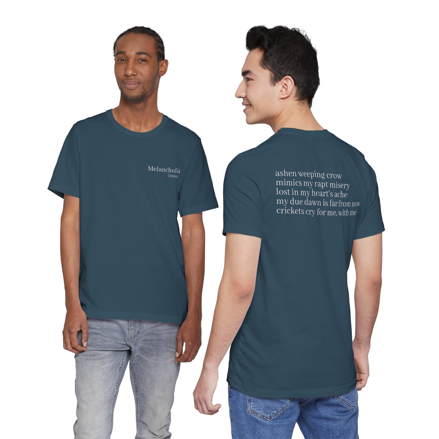 Melancholia Haiku Poetry T-Shirt | Literary Dark Academia Aesthetic | Gift for Poet Writer Philosophy Student | Japanese Minimalist Poem Tee