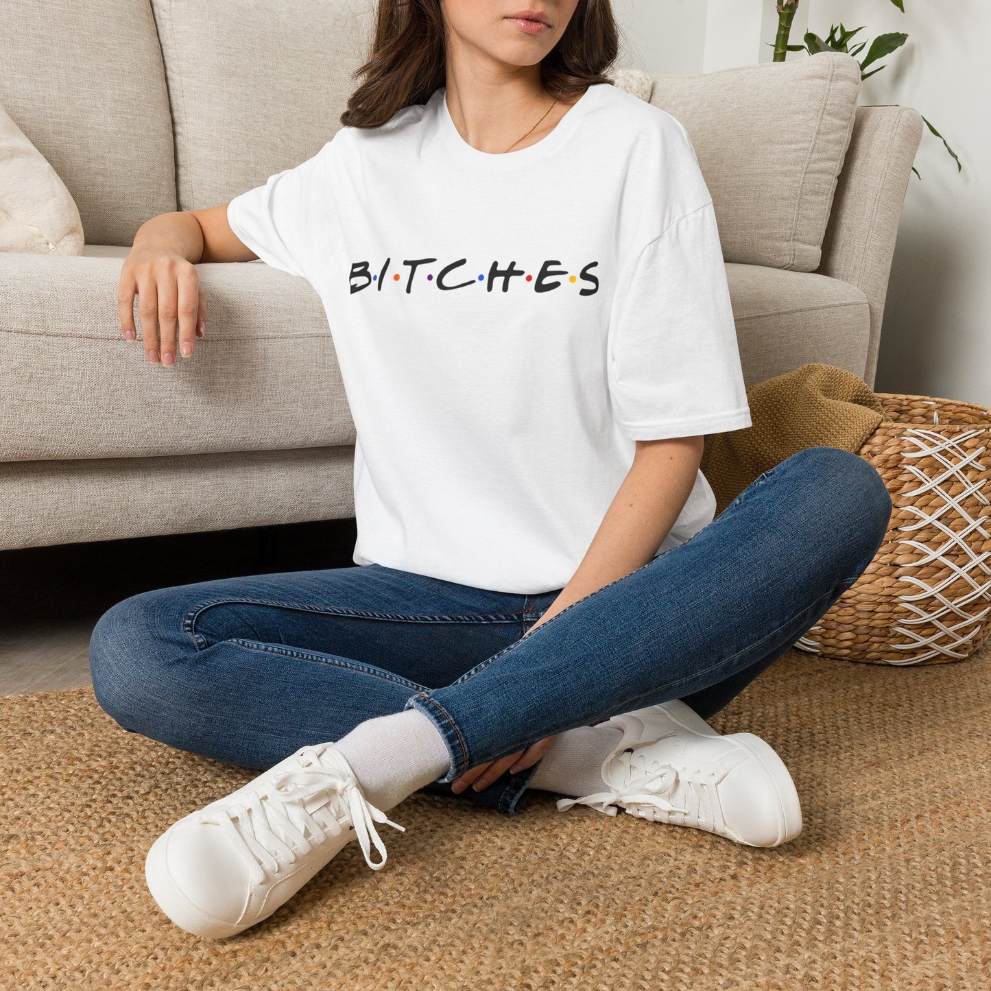 Bitches Graphic Tee — Bold Retro Sitcom Logo Shirt