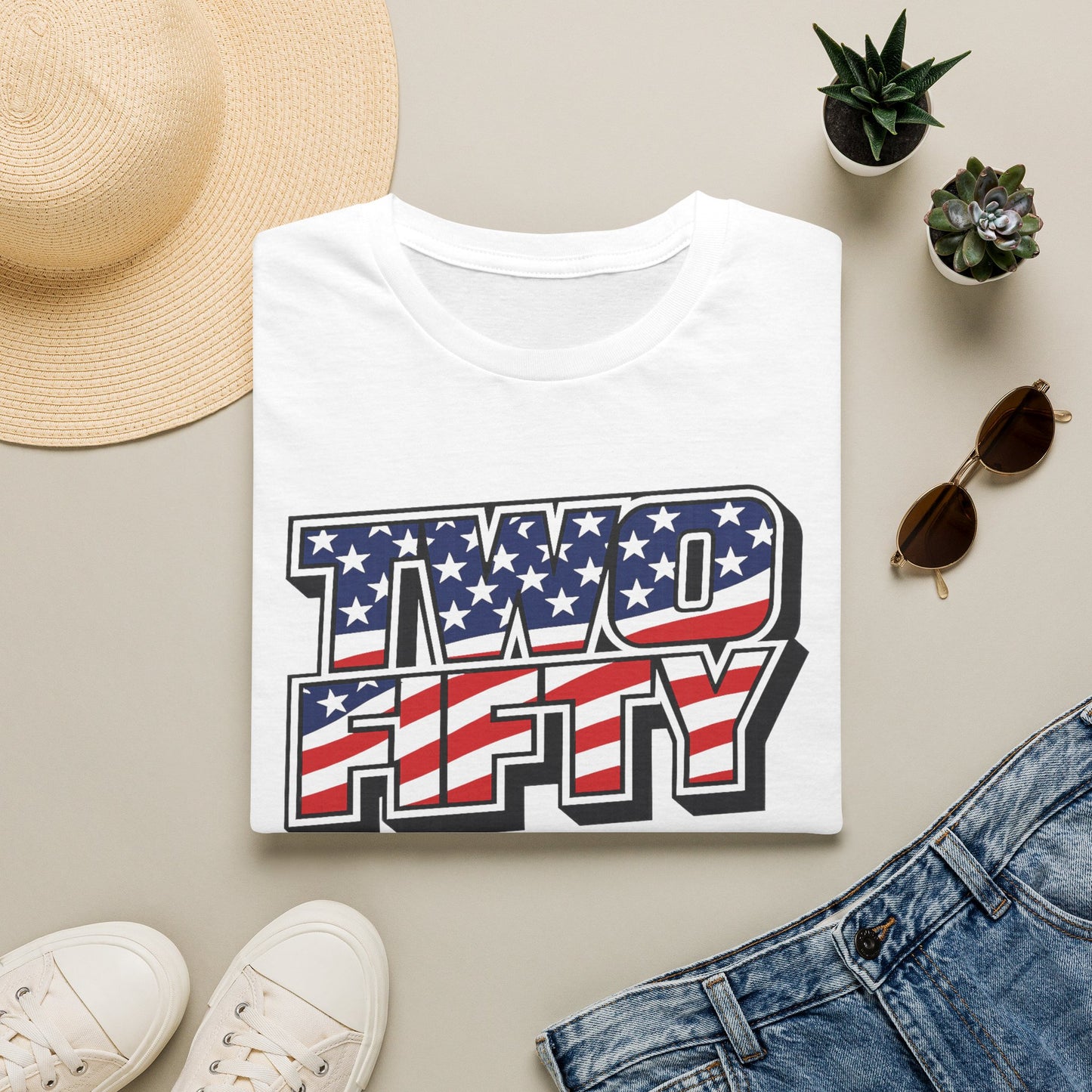 Two Fifty American Flag T-Shirt | 250th USA Anniversary Semiquincentennial 2026 | Patriotic Independence Day Gift | 1776-2026 Stars Stripes