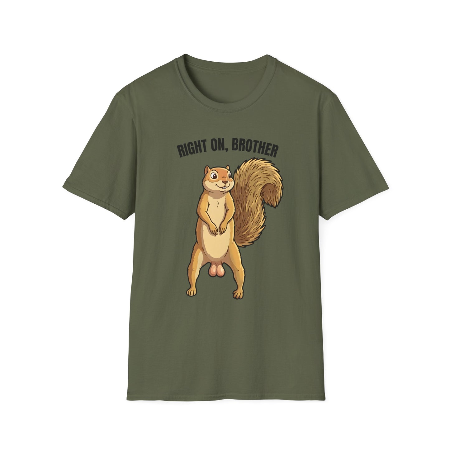 Right On Brother Squirrel T-Shirt | Retro 70s Groovy Animal Illustration | Gift Nature Lover Hippie Vintage Fan | Peace Love Wildlife Tee