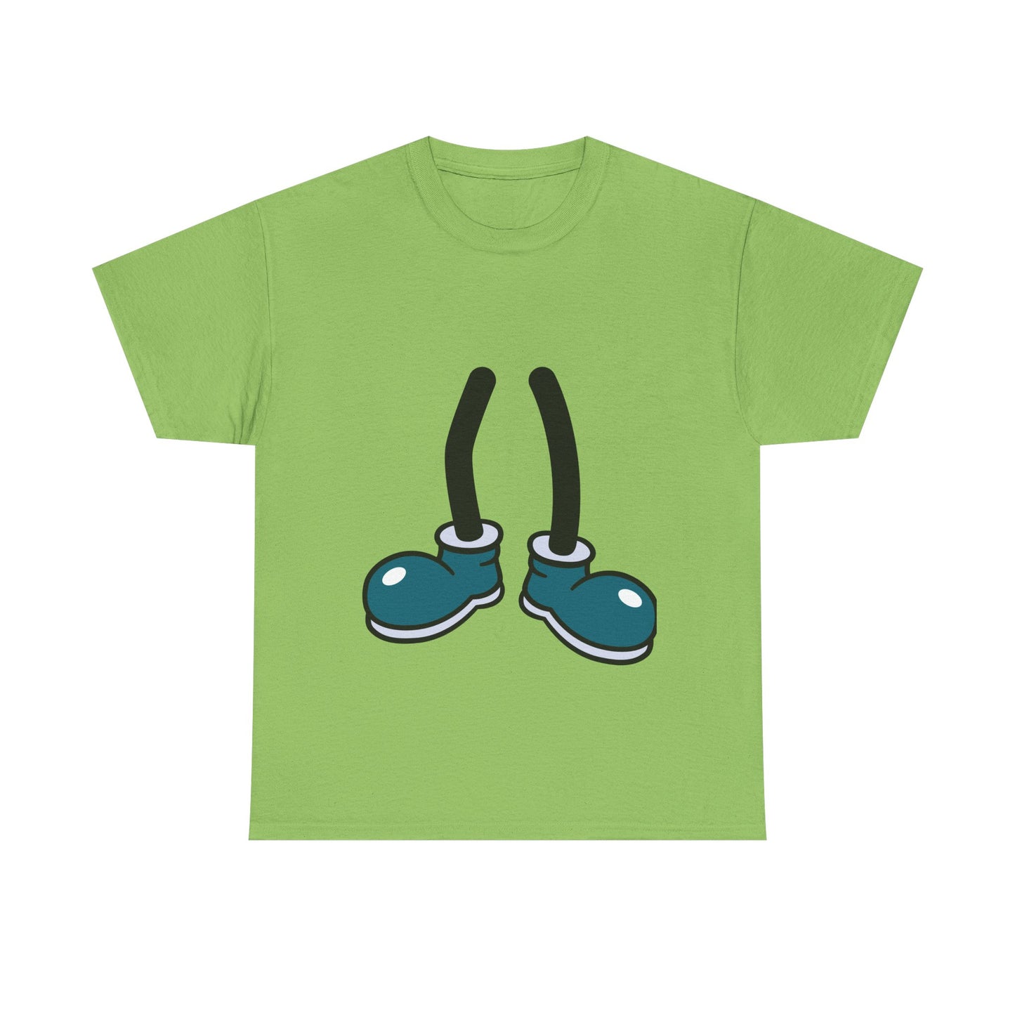 Blue Cartoon Shoes Walking Legs T-Shirt | Funny Quirky Illustration Humor Tee | Gift for Sneaker Lover Fashion Fan | Playful Art Statement