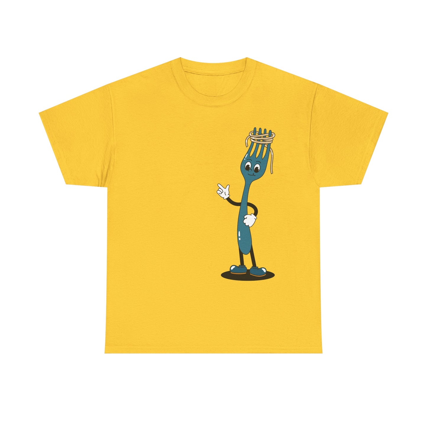 Quirky Fork Cartoon T-Shirt | Funny Kitchen Utensil Illustration | Gift for Foodie Chef Cook Baker | Whimsical Food Humor Tee