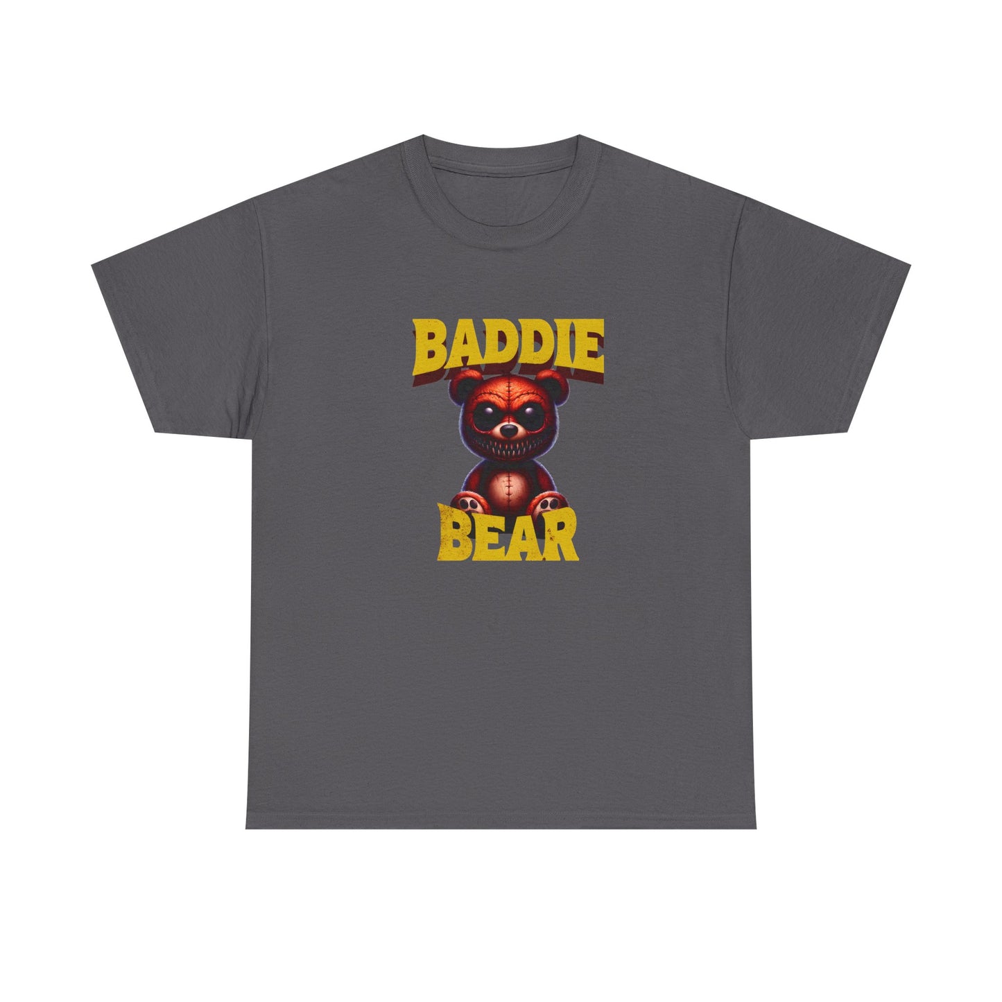 Baddie Bear Graphic T-Shirt | Vintage Y2K Aesthetic Hip Hop Style | Gift for Gen Z Trendsetter Pop Culture Fan | Edgy Statement Tee