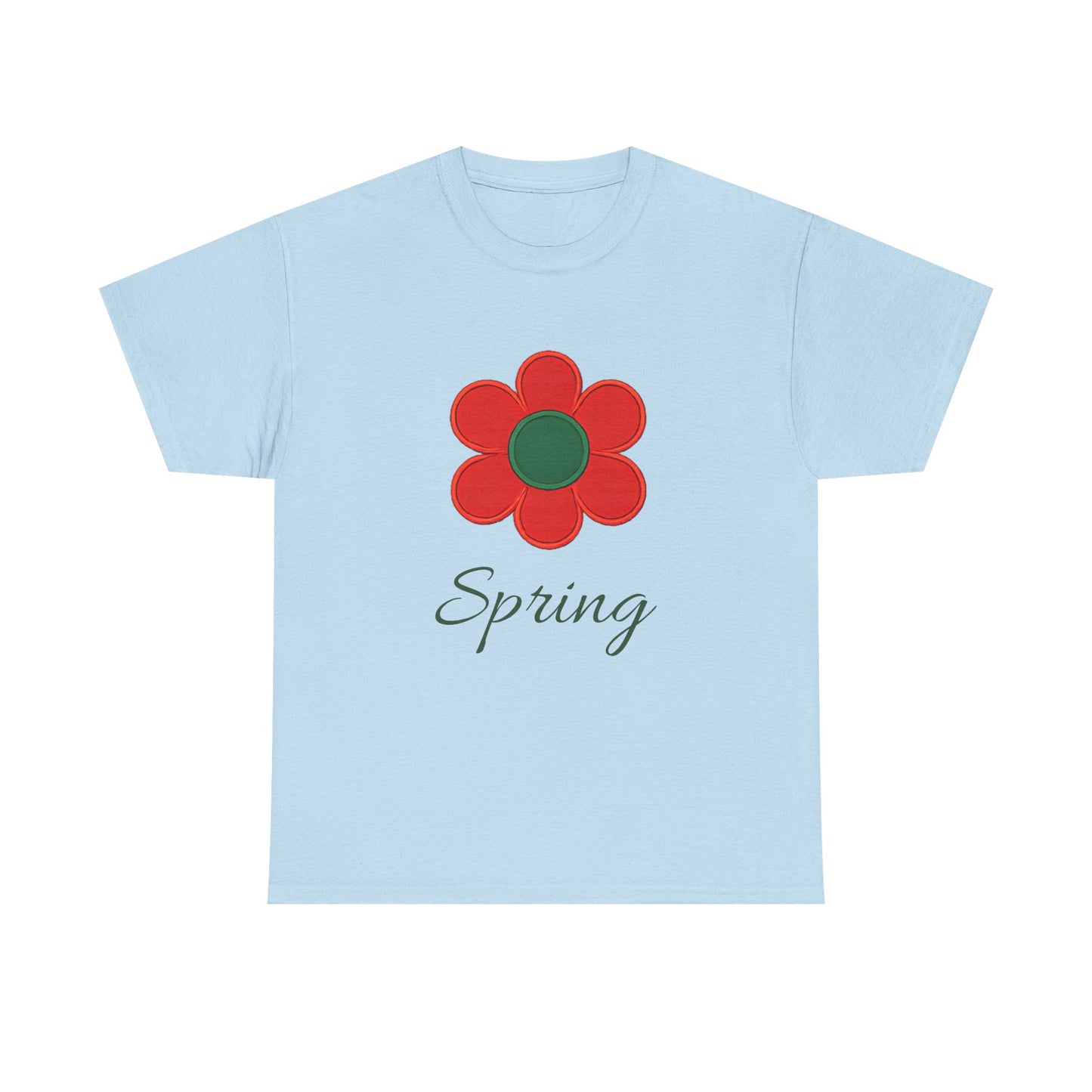 Red Floral Spring T-Shirt | Bold Flower Graphic Design Tee | Gift for Gardener Botanical Lover | Vibrant Nature Art Shirt