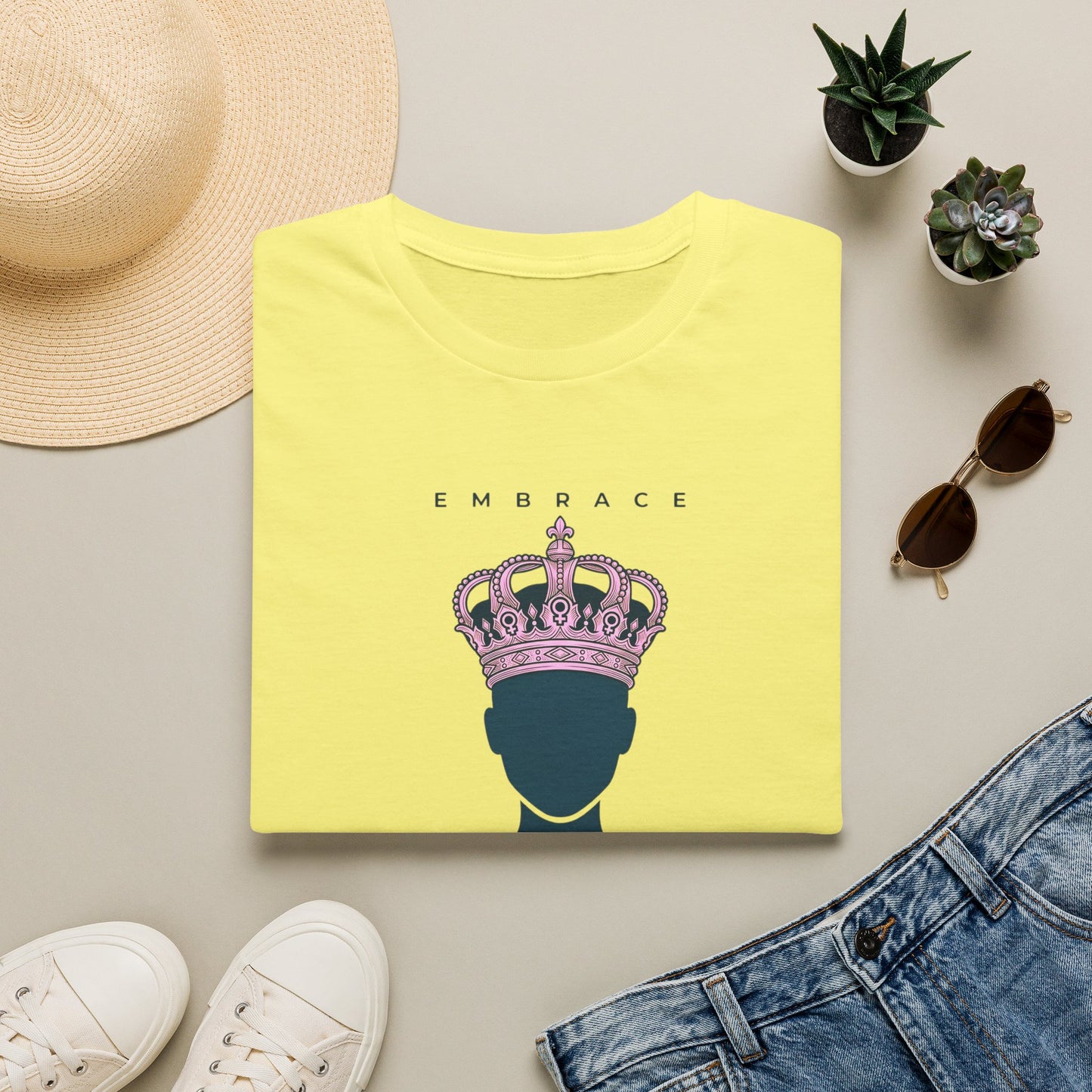 Embrace Matriarchy Crown T‑Shirt — Feminist Queen Graphic Tee