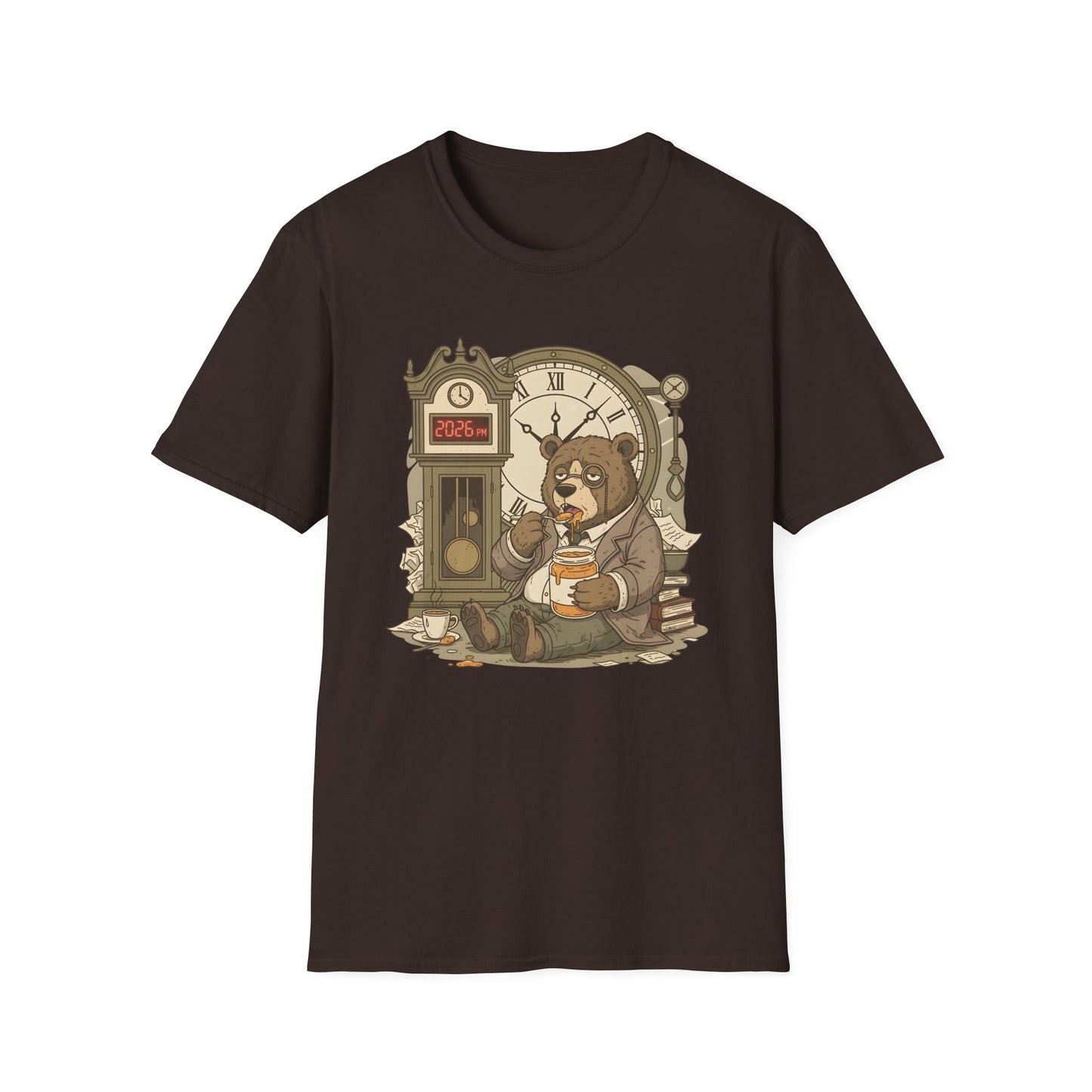 2026PM Jaded Bear T-Shirt | Gen Z Cynical Tired Mood Aesthetic | Gift for Burnt Out Millennial Gen Z | Relatable Humor Statement Tee