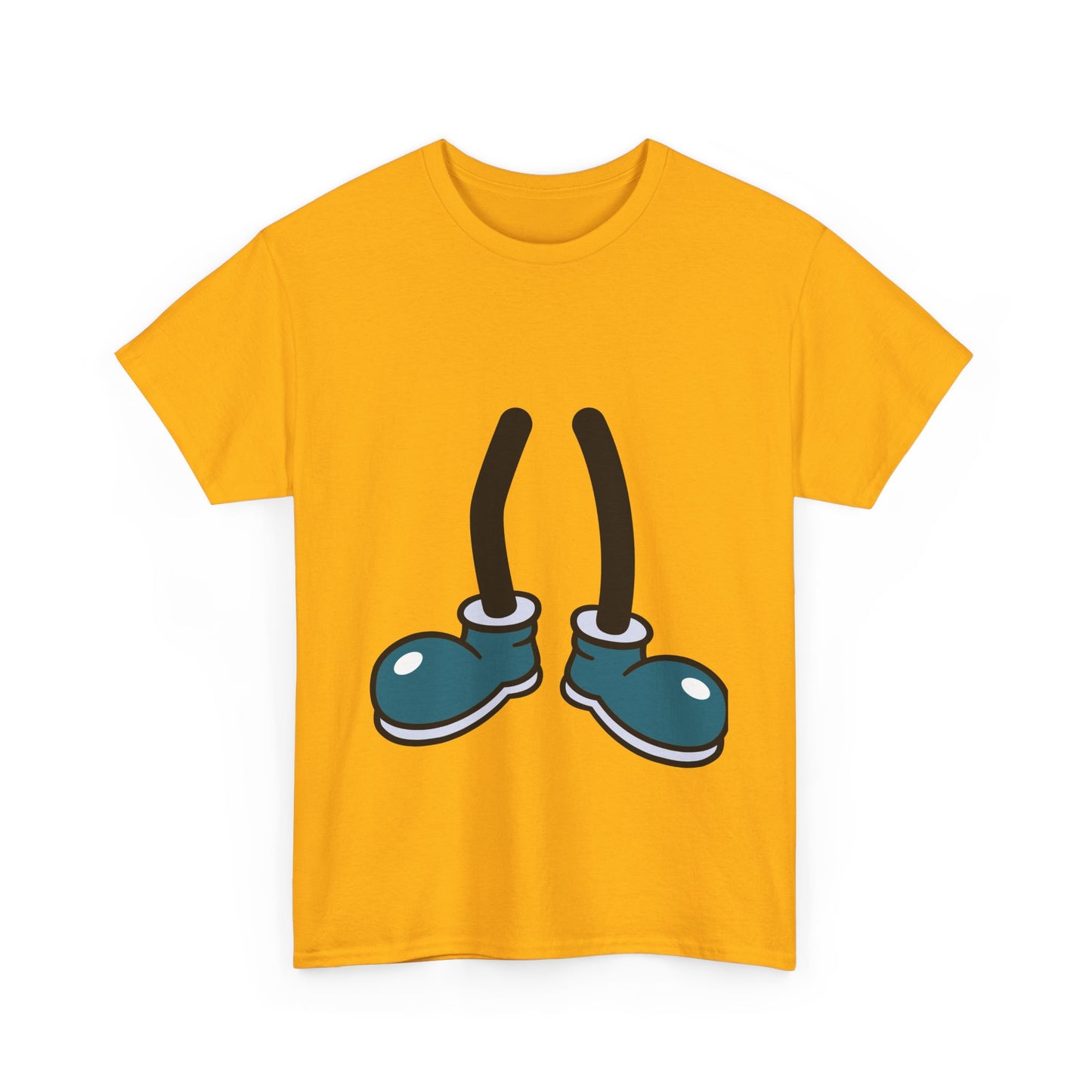 Blue Cartoon Shoes Walking Legs T-Shirt | Funny Quirky Illustration Humor Tee | Gift for Sneaker Lover Fashion Fan | Playful Art Statement