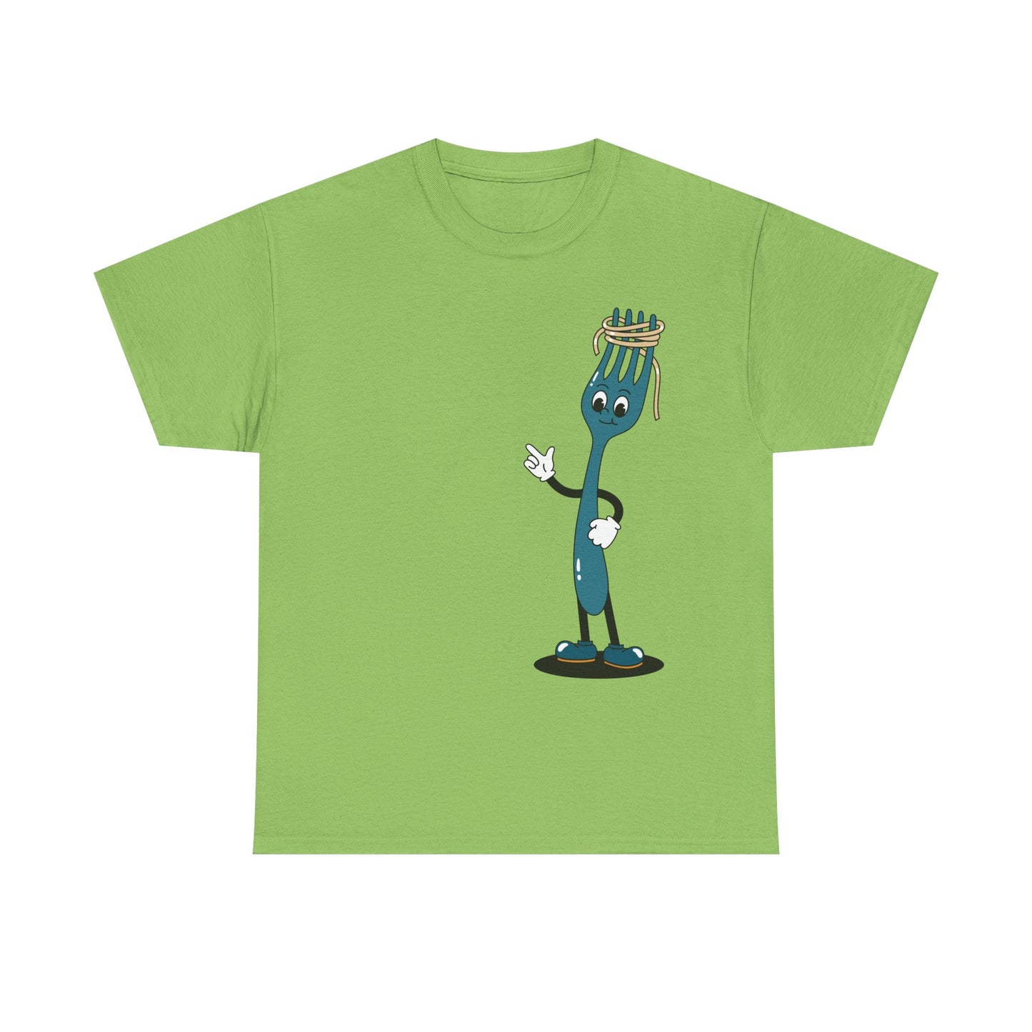 Quirky Fork Cartoon T-Shirt | Funny Kitchen Utensil Illustration | Gift for Foodie Chef Cook Baker | Whimsical Food Humor Tee