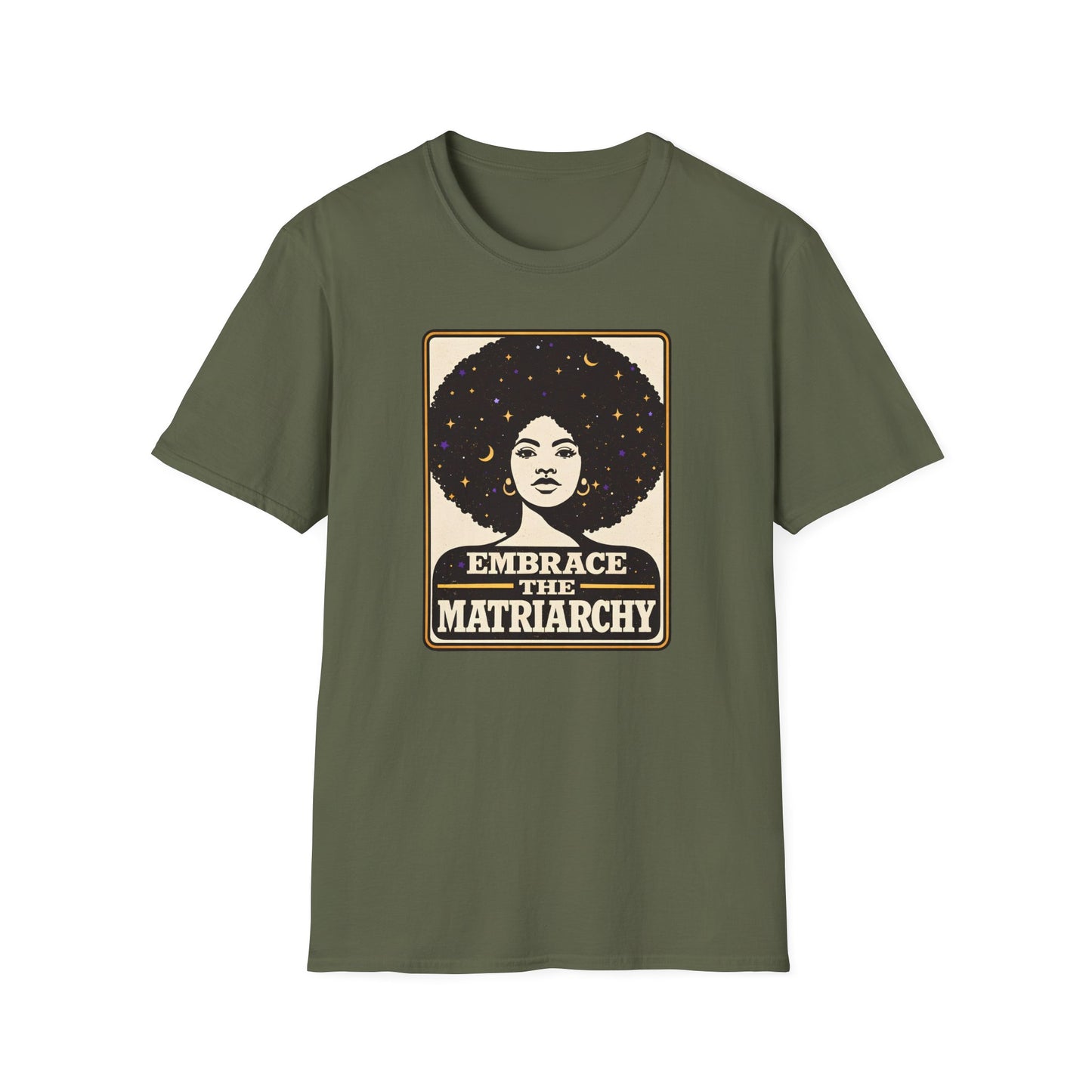 Embrace the Matriarchy T-Shirt | Retro Afro Woman Feminist Tee