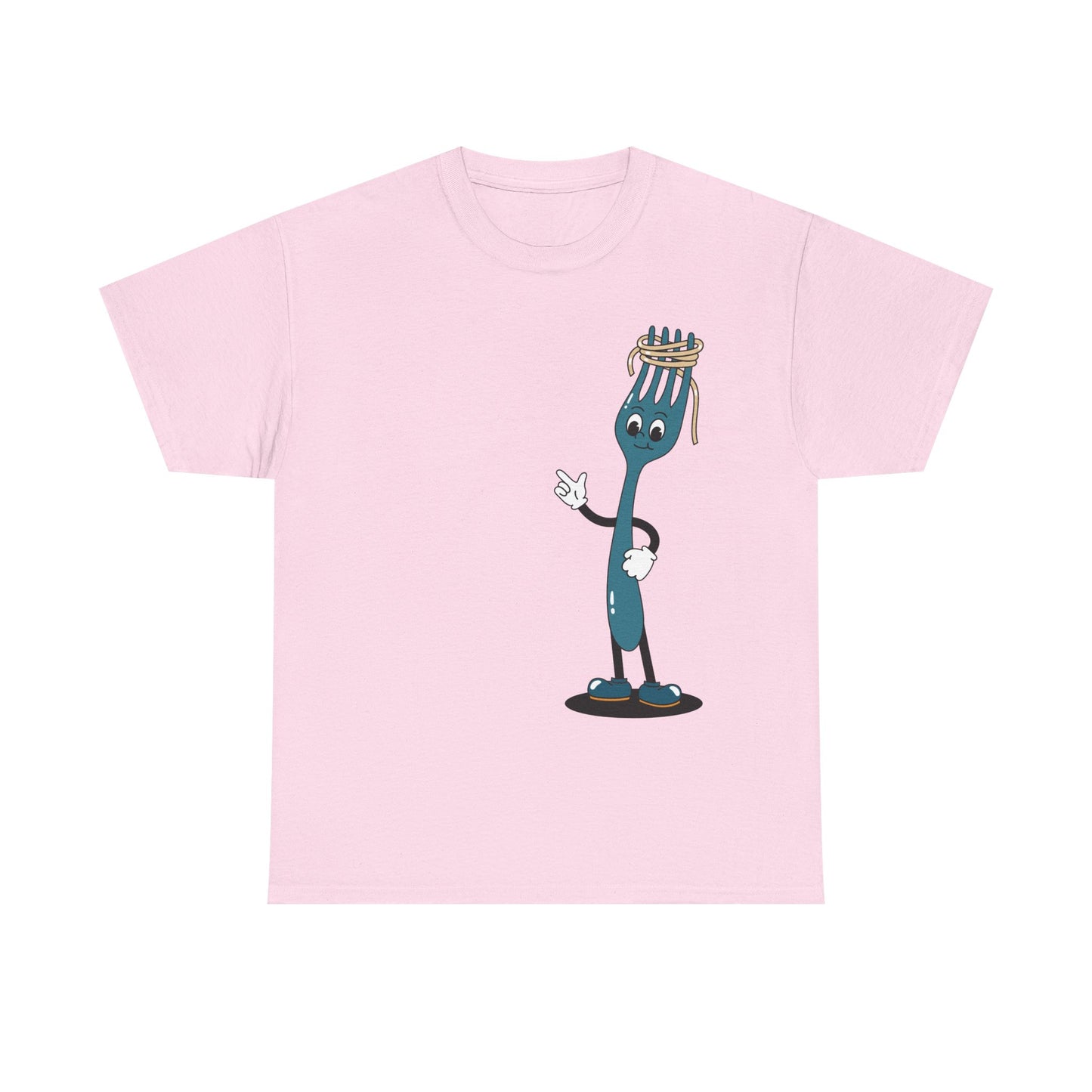 Quirky Fork Cartoon T-Shirt | Funny Kitchen Utensil Illustration | Gift for Foodie Chef Cook Baker | Whimsical Food Humor Tee