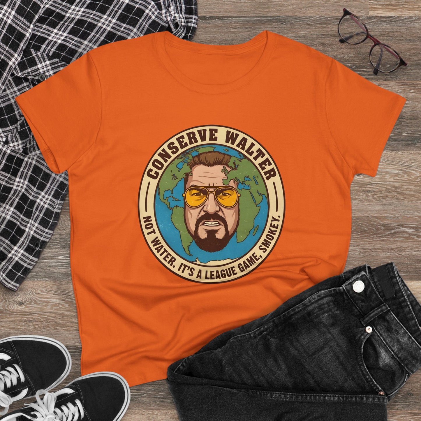 Conserve Walter Big Lebowski T-Shirt | Eco Friendly Movie Reference  | Gift for Lebowski Fan Environmentalist | Cult Classic Humor Tee