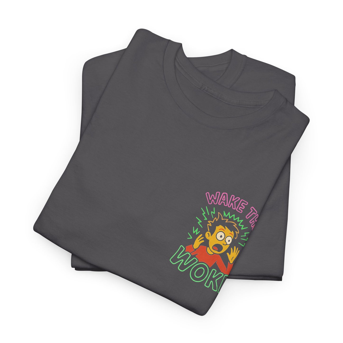 Woke Lion Graphic Tee — Retro Colorful 'Forever Woke' Chest Design