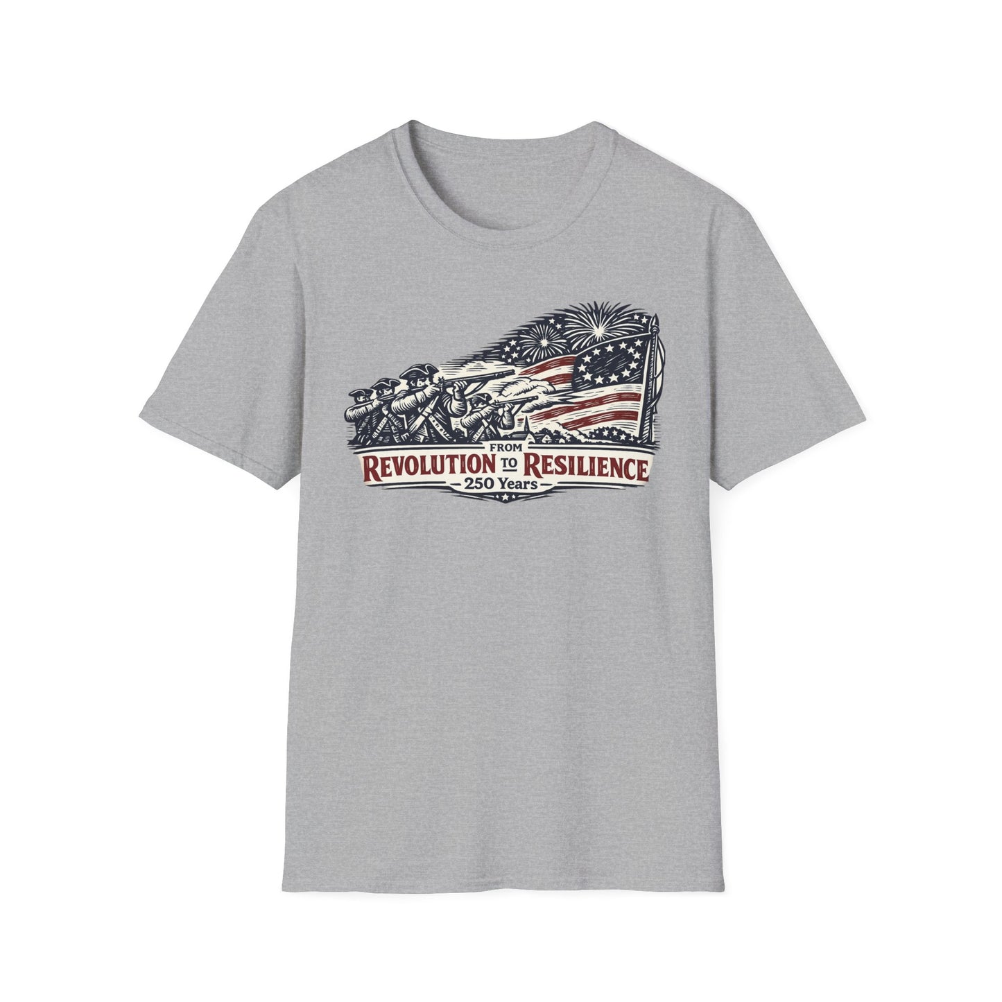 Revolution to Resilience T-Shirt | American 250 Years History Military Veteran | USA Semiquincentennial 2026 Patriotic Gift | 1776-2026