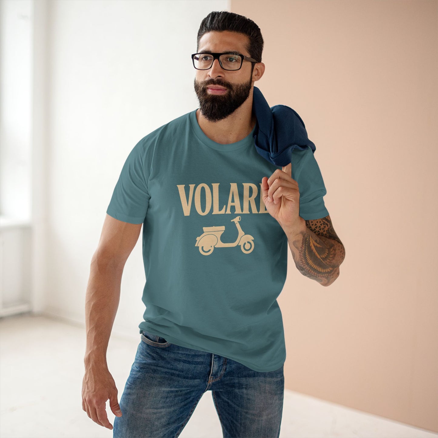 Volare Vespa Scooter T-Shirt | Vintage Italian Retro Motorcycle Illustration | Vespa Lover Italy Fan Rider | Volare Scooter Pride Tee